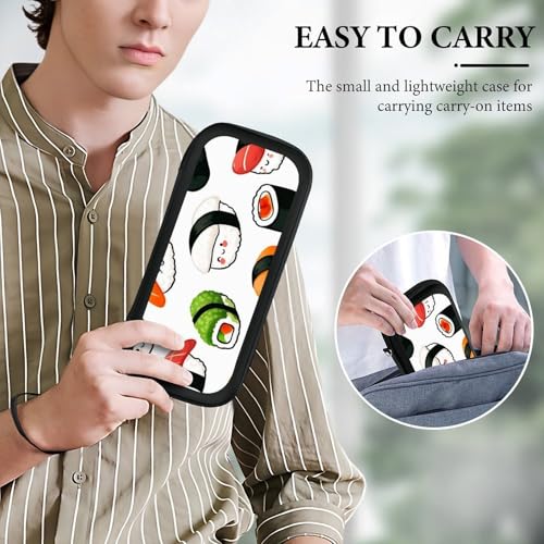 Travel Handheld Carrying Case Compatible with Switch Travel Storage Holder with Mesh Pocket Cute Food Japanese Sushi Hard Shell Protective Bag with 15 Game Cartridges - color: Color(87)