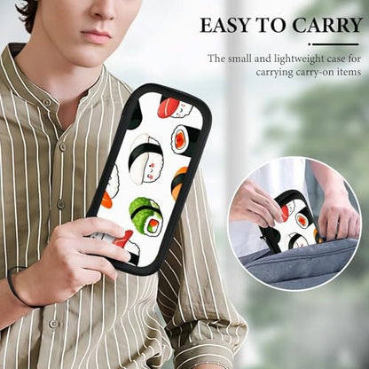 Travel Handheld Carrying Case Compatible with Switch Travel Storage Holder with Mesh Pocket Cute Food Japanese Sushi Hard Shell Protective Bag with 15 Game Cartridges - color: Color(87)
