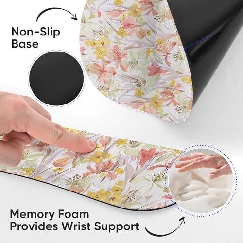RICHEN Wrist Rest Support for Mouse Pad&Keyboard Set, 3-in-1 Computer Mousepad,Keyboard Wrist Rest and Coaster Set, Non-Slip Keyboard Wrist Rest and Mouse Pad Set Ergonomic Design (YKMWR-63) - color: Ykmwr-63
