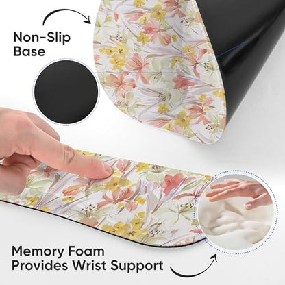 RICHEN Wrist Rest Support for Mouse Pad&Keyboard Set, 3-in-1 Computer Mousepad,Keyboard Wrist Rest and Coaster Set, Non-Slip Keyboard Wrist Rest and Mouse Pad Set Ergonomic Design (YKMWR-63) - color: Ykmwr-63