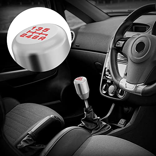 Silver 6 Speed Weighted Manual Automatic Gear Shifter Shift Knobs Lever with 4 Black Metal Adapters Fit Compatible with Manual Cars Most Automatic Cars - color: AAL-Y-02-02