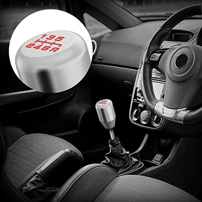 Silver 6 Speed Weighted Manual Automatic Gear Shifter Shift Knobs Lever with 4 Black Metal Adapters Fit Compatible with Manual Cars Most Automatic Cars - color: AAL-Y-02-02