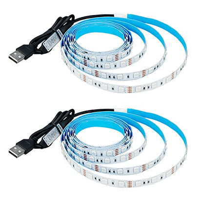 5V USB RGB LED Strip Light USB Powered 13.2ft/4M (2pcs x 6.6ft) 240LED | Flexible SMD 5050 with Controller Dimmable 19 Dynamic Modes 20 Static Colors No-Waterproof IP20 LED Tape Lights - color: RGB (Red, Green, Blue)