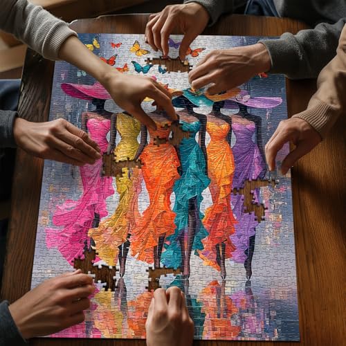 Impossible Puzzle for Adults 1000 Pieces,Black Woman Butterfly Puzzles, Elegant Lady Aesthetic Art Challenge Jigsaw Puzzle - style: Butterfly Muse Puzzle