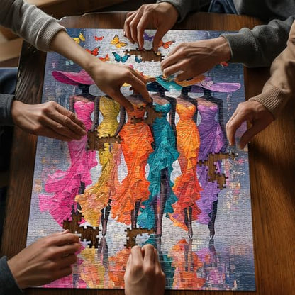Impossible Puzzle for Adults 1000 Pieces,Black Woman Butterfly Puzzles, Elegant Lady Aesthetic Art Challenge Jigsaw Puzzle - style: Butterfly Muse Puzzle