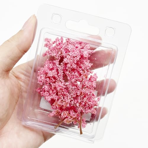 Cayway Miniature Colorful Flower Cluster, Pink Trees Static Grass Tufts Flower Vegetation Groups for DIY Model Train Landscape Railroad Scenery - color: Pink