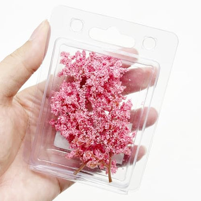 Cayway Miniature Colorful Flower Cluster, Pink Trees Static Grass Tufts Flower Vegetation Groups for DIY Model Train Landscape Railroad Scenery - color: Pink