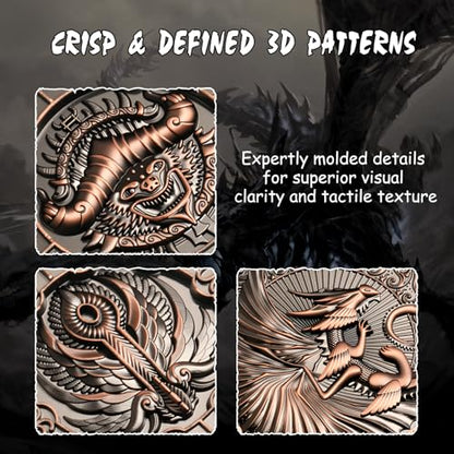 DNDND Copper 8-in-1 Spinner Dice with Dual D20 - Monster Themed Hexagonal Metal Dice for Dungeons and Dragons D&D, TTRPG with Collectible Gift Tin - color: Copper
