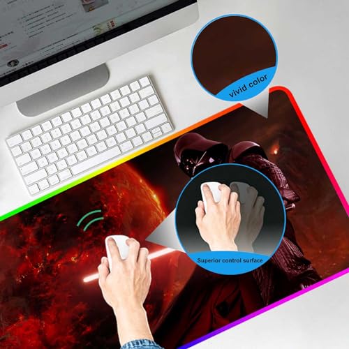 Large Gaming RGB Mouse Pad Custom Mouse Pads, Mousepad with Non-Slip Rubber Base and Stitched Edges Mouse Mat, Big Desk Pad for Computer Keyboard, Office Desk Mat for Desktop,31.5x15.7 Inch - color: Pattern(rgb3)