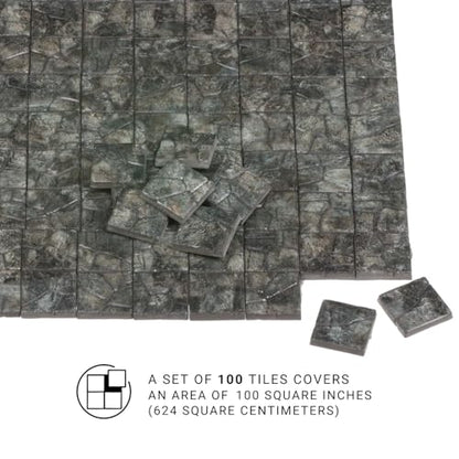 Dollhouse Miniature Paving Stones, Model Tiles | Set of 50 pcs for Fairy Gardens and Tabletop Terrain, REDUCIO! - color: Dungeon Floor Tiles