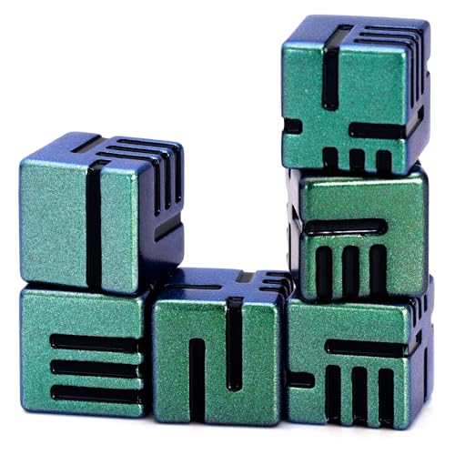 D6 Metal Dice, 16mm 6 Sided Dice Set, ZHOORQI 6Pcs/Set Tech-Themed New Concept Glittery Lines D6 Dice for DND, Tabletop RPGs Gifts（D6-Retro Green） - color: D6-retro Green