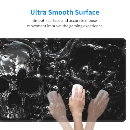 Skull Mouse Pad XL Large Mousepad Non Slip Rubber Base Desk Mat for Laptop Computer Gaming 31.5" X 12" - color: Skull