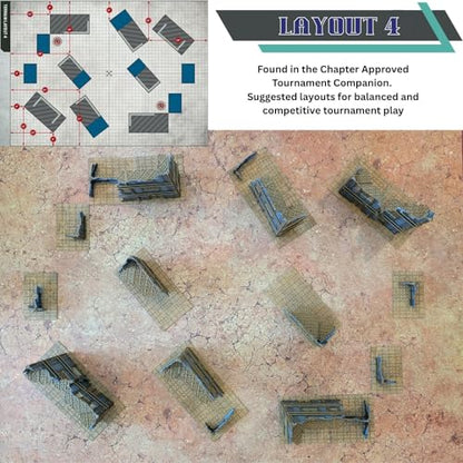 Foldable Imperial Gothic Terrain Set – 3D Printed Modular Ruins, Preassembled Scenery for 28mm Tabletop Wargames, Tournament Layout Compatible (Black)