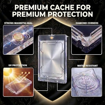 Magnetic Card Holder for Trading Cards |35PT 200ct| Slim One Touch Holder | 35 Point Magnet Card Case, U-V Protectors Hard Plastic Case for 35 PT Sports, Trading Cards, TCG, or Collectible Card Storage - size: 200 Count Slim