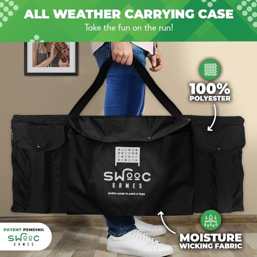 SWOOC Games - Premium XL Giant 4 in A Row (4ft x 3ft) All Weather with Carrying Case & 60% Quieter Design - Giant Connect Outdoor Game - Outdoor Games for Family - Jumbo Lawn Activity - Outside Fun - style: 4ft x 3ft