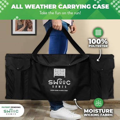 SWOOC Games - Premium XL Giant 4 in A Row (4ft x 3ft) All Weather with Carrying Case & 60% Quieter Design - Giant Connect Outdoor Game - Outdoor Games for Family - Jumbo Lawn Activity - Outside Fun - style: 4ft x 3ft