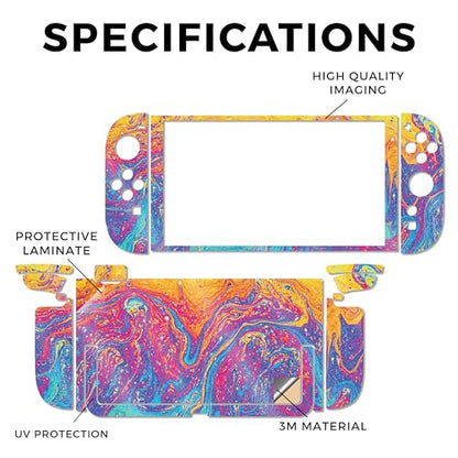 Glossy Glitter Gaming Skin Compatible with Nintendo Switch 2 Console Only - Paint Currents - Premium 3M Vinyl Protective Wrap Decal Cover - Easy to Apply | Crafted in The USA by MightySkins - color: Paint Currents, size: Switch 2 Console Skin Only, style: