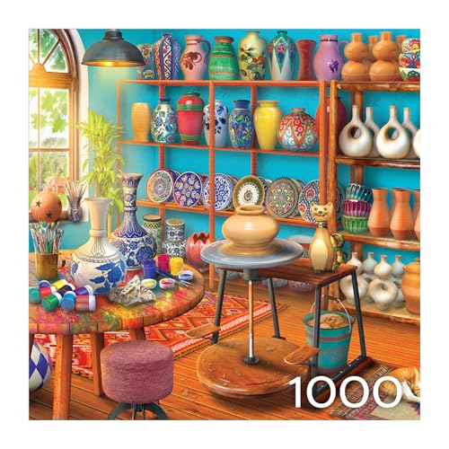 RoseArt - Hobby Haven - Pottery Studio - 1000 Piece Jigsaw Puzzle for Adults - style: Pottery Studio