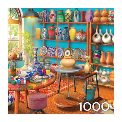 RoseArt - Hobby Haven - Pottery Studio - 1000 Piece Jigsaw Puzzle for Adults - style: Pottery Studio