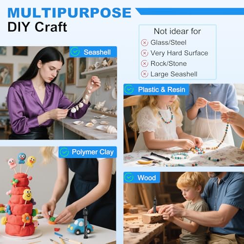26 PCS Micro Drill Bit Set, Pin Vise Hand Drill Manual Jewelry w/Micro Drill Bits (0.5mm-2.5mm), Rotary Craft Drill for Jewelry Making, Resin, Wood, Plastic, Miniature, Beads, Clay