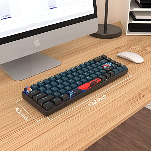 65% Mechanical Keyboard Wired Linear Red Switch RGB Backlight | 65 Percent 68-keys Compact Layout Gaming Keyboard TKL Ultra-Compact Mini RGB Backlit - color: 68 Monster/Red Switch