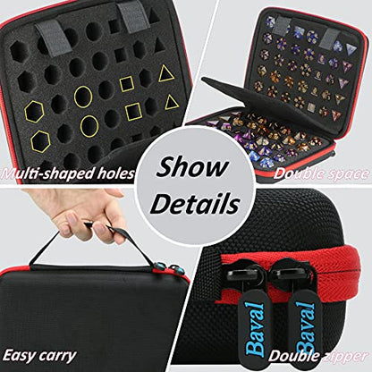 DND Dice Storage Case with Detachable dice sponge and tray | Storage of DND dice, With Detachable Dice Sponge, Sponge have separate grooves prevent collision and damage to each other - style: Rectangle Case