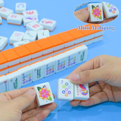 American Mahjong Set, 160 Orange Melamine Tiles (1.2”) - color: B-orange