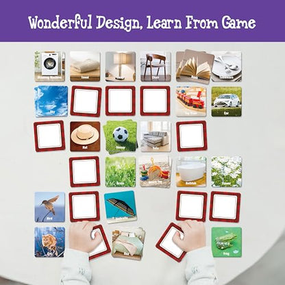 Hebayy 72 PCS Daily Items Matching Game, 36 Designs Everyday Objects Memory Cards Engaging Picture Matching Game, Educational Learning Toys for Preschool 4 5 6 Years Old - style: Daily Items