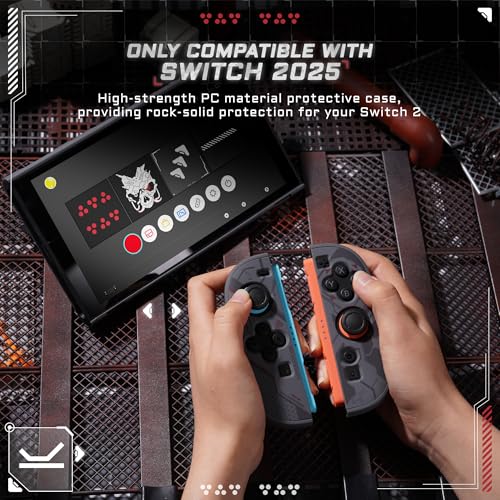 Geekshare PC Slim Protective Case Compatible with NS2, Detachable Shell with Shock-Absorption and Anti-Scratch Hard Cover - Black Cyber Mecha - color: Black Cyber Mecha