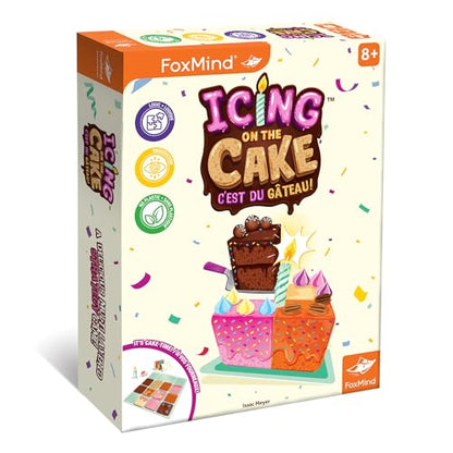 Foxmind Icing On The Cake Quick Food Board Game, Kids Strategy Board Games for Ages 8 and Above, 15 Minute Kids Board Games for Two Players or More, Fun Family Night Board Game