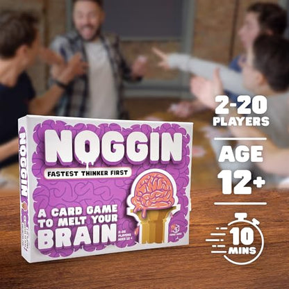 Noggin Party Game - Hilarious Fast-Thinking Word Game, Challenging and Addictive Strategy Card Game for Kids & Adults, Ages 10+, 3+ Players, 10 Minute Playtime, Made by Format Games