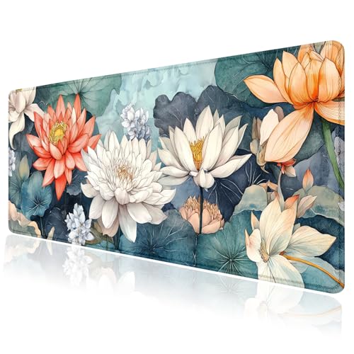 Large Mouse Pad, Desk Mat Computer Keyboard Pad Non-Slip Rubber Base Waterproof with Stitched Edges for Laptop Gaming, Office & Home 31.5 x 11.8 Inch (XL-06) - color: Xl-06