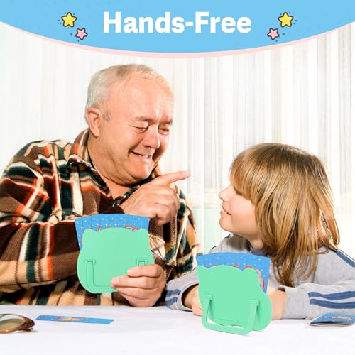 4 PCS Card Holders for Playing Cards, Playing Card Holder for Kids Adults Arthritis Little Hands,3 Layers Stand Foldable Card Holder for Card Games Parties Travel Family Game Night (Green)