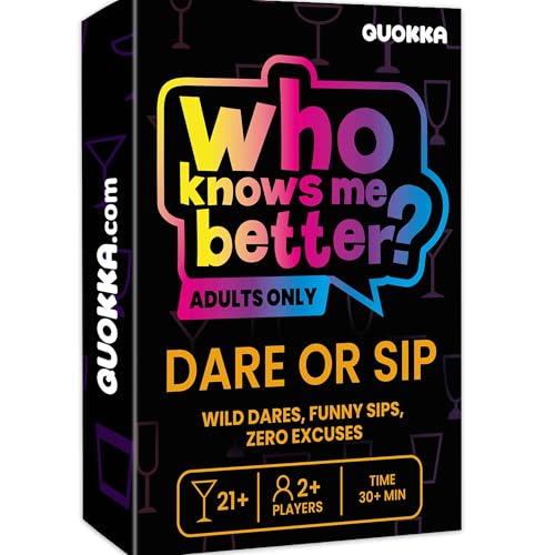 QUOKKA Dare Or Sip Party Card Game – Adults Only Drinking-Style Game with 95 Tasks for Friends, Couples & Games Nights, Bold Challenges & Funny Dares Ages 21+ - color: Do Or Sip