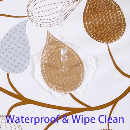 Walrus Round Vinyl Fitted Tablecloth with Flannel Backing Elastic Edge Design Table Cover Waterproof Oil-Proof PVC Table Cloth Stain-Resistant Best for 45"-56" Round - color: Branches, size: 56" (Round)