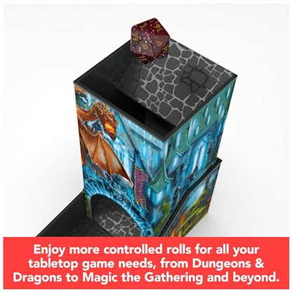 Campaign Dice Tower, Portable 7 Polyhedral Dice Role-Playing Board Games DND Dungeons Dragons MTG Magic The Gathering, for Adults & Kids Ages 8 and up - color: Campaign Dice Tower