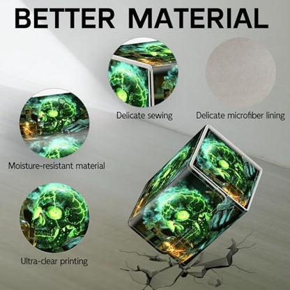 Trading Card Storage Box, Holds 100+ for MTG Cards, PU Leather with Magnetic Closure, Magical Alchemy Skull with Potion Durable Deck Box for Magic the Gathering, Trading Card Games - color: Magical Alchemy Skull with Potion