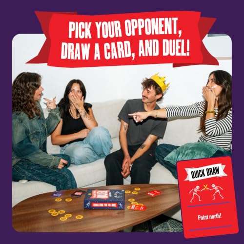 I Challenge You To A Duel | Challenge Party Game for Teens & Adults | 150 Cards, 36 Skull Tokens, 3+ Players, Ages 14+, Challenge Game, Tweens & Teens, Game Night, Birthday Parties, Large Groups
