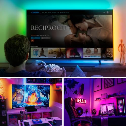 LEPOTEC 3 Pcs RGB LED Wall Lights,Wall Sconces Lamp with App Remote Control,Gaming Light Bar,Under Cabinet Lighting with Music Sync,Rechargeable Battery Operated Night Closet Light for Living Room - size: 3 pack