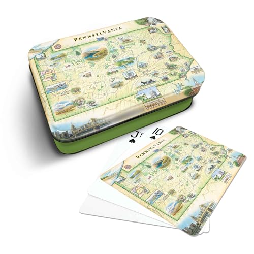 Xplorer Maps Pennsylvania State Map Standard 52-Deck Playing Cards - Official Vegas Poker Size - color: Pennsylvania