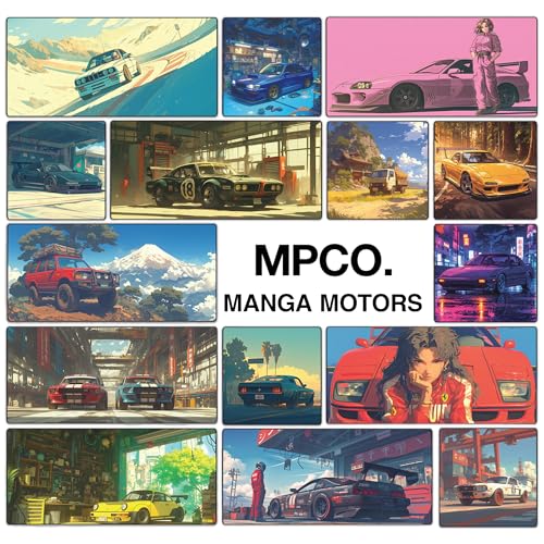 Manga Motors Large Gaming Desk Pad - 36" x 17" Duraglyde Fabric Sakuras-Subaru Desk Mats - Non-Slip, Washable, Smooth Glide for Precision Gaming & Work | Manga Motors, Durable Surface, Washable Fabric, Smooth Glide, Stable Grip, Large Keyboard and Mouse P