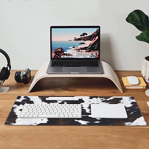 Cow Gaming Mouse Pad Extended Large Mouse Mat 31.5 X 11.8 Inch Nonslip Rubber Base Long Desk Pad Stitched Edges Mousepad Mice Pad for Office Home Game - color: Cow