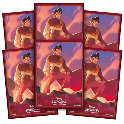 Ravensburger Disney Lorcana TCG Card Sleeves Featuring Aladdin – Heroic Outlaw by Nicholas Kole | 65 Protective Sleeves for TCG Decks | Ages 8+