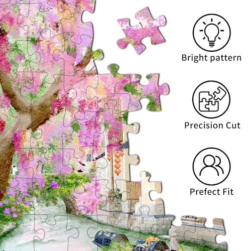 HUADADA-Flowers Bloom into a sea-Jigsaw Puzzles for Adults 1000 Pieces, Interlock Perfectly No Dust, Impossible Difficult Hard Fun 1000 Piece Jigsaw Puzzles for Adults-1:1 Poster - color: Flowers Bloom Into a Sea