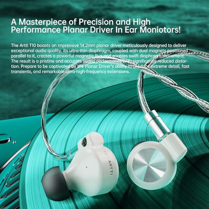ARTTI T10 Wired Earbus, in-Ear Headphones, HiFi IEM Monitor Earphones, 14.2mm Dual Magnetic Circuit Planar Driver, Gaming Earphone for Musician Singer Audiophile (3.5mm Plug) - size: 3.5 mm Plug