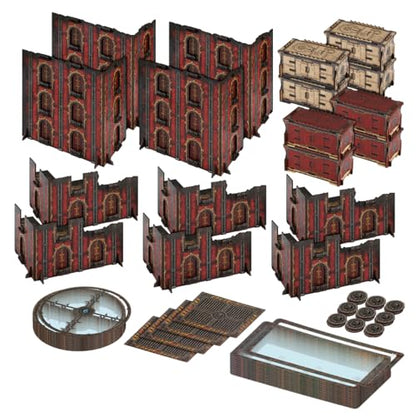Jucoci Battlezone Creation Kit 18PCS Tabletop Terrain Wargame Terrains Set Compatible with WH40K（Red - color: Red, size: 18 PCS Set