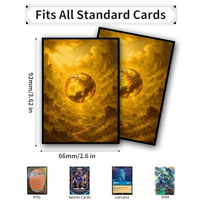 MTG Card Sleeves - Element Series (Earth/Fire/Wood/Water/Dark) - Ultra Clear Front & Matte Finish Back, 100 Count Standard Size Matte Art Sleeve for Magic The Gathering (Unyielding Geode) - color: Basalt Monolith's Heart