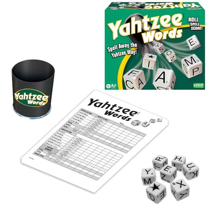 Winning Moves Yahtzee Words, Family Word Game Version of Yahtzee | with Dice Cup, 2 or More Players, Ages 8+
