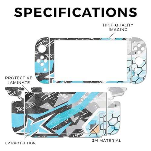 Glossy Glitter Gaming Skin Compatible with Nintendo Switch 2 Console Only - Grunge Cyan - Premium 3M Vinyl Protective Wrap Decal Cover - Easy to Apply | Crafted in The USA by MightySkins - color: Grunge Cyan, size: Switch 2 Console Skin Only, style: Gloss