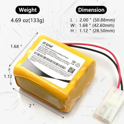 (2-Pack) 7.2V 800mAh RC Battery with USB Charger for RC Cars and Trucks | 6-cell AA Ni-CD battery with standard Tamiya plug for compatible RC cars, trucks, boats, tanks and toy vehicles.